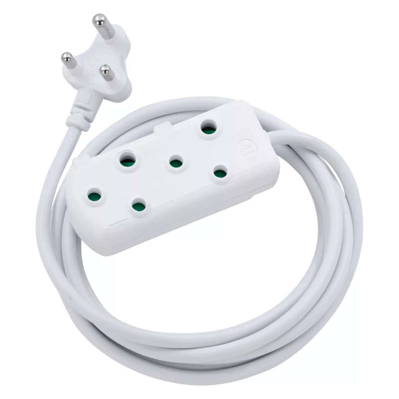 Switched Basics 20m Heavy Duty SBS Extension Cable 2 x 16A Socket - White