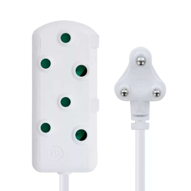 Switched Basics 20m Heavy Duty SBS Extension Cable 2 x 16A Socket - White