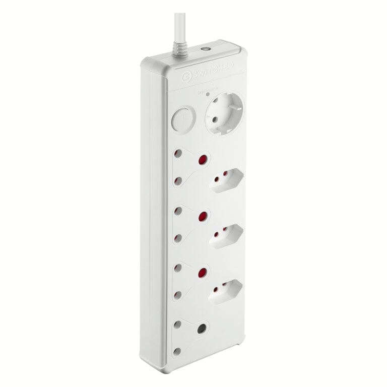 Switched 8-way Medium Surge Protection Multiplug with 0.5m Cord White