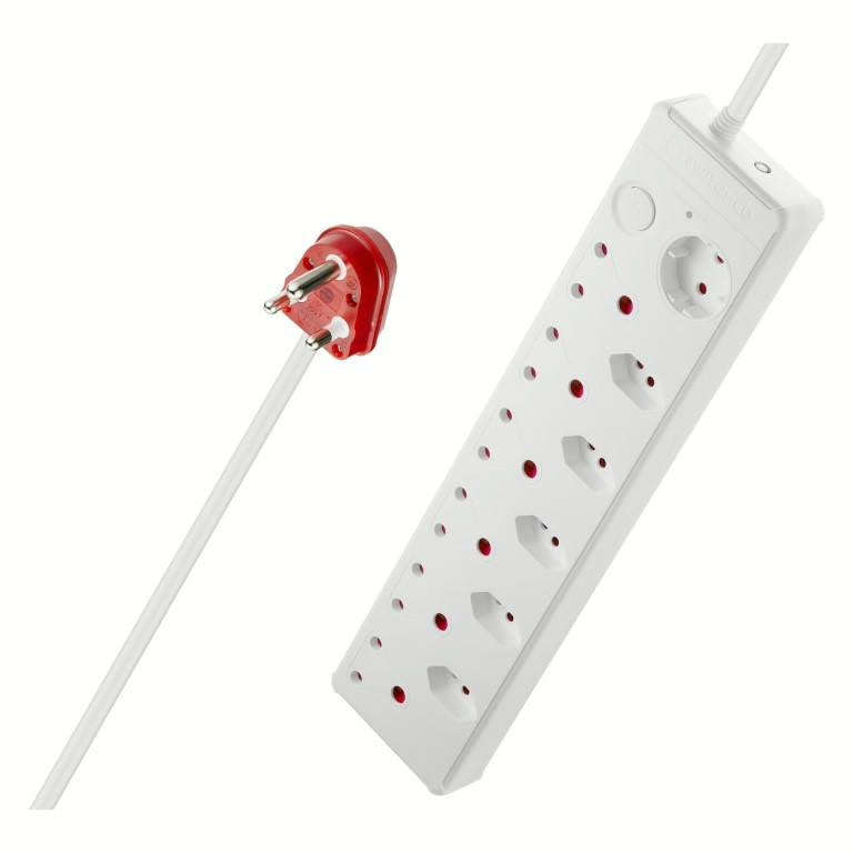Switched 12-way High Surge Protection Multiplug with 0.5m Cord White