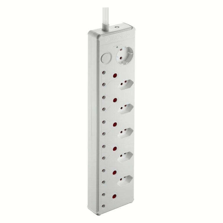 Switched 12-way High Surge Protection Multiplug with 0.5m Cord White