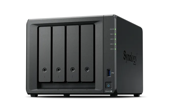 DiskStation 4 Bay NAS; Quad Core 2.0GHz; up to 72 TB of data; USB 3.2 Gen 1 Port