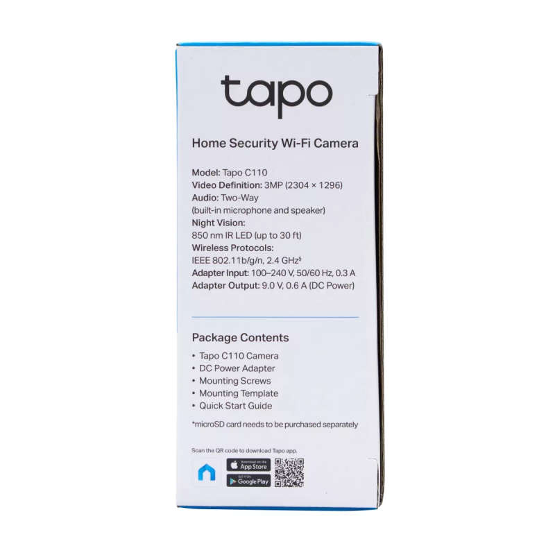 TP-Link Tapo C110 3MP Home Security Wi-Fi Camera