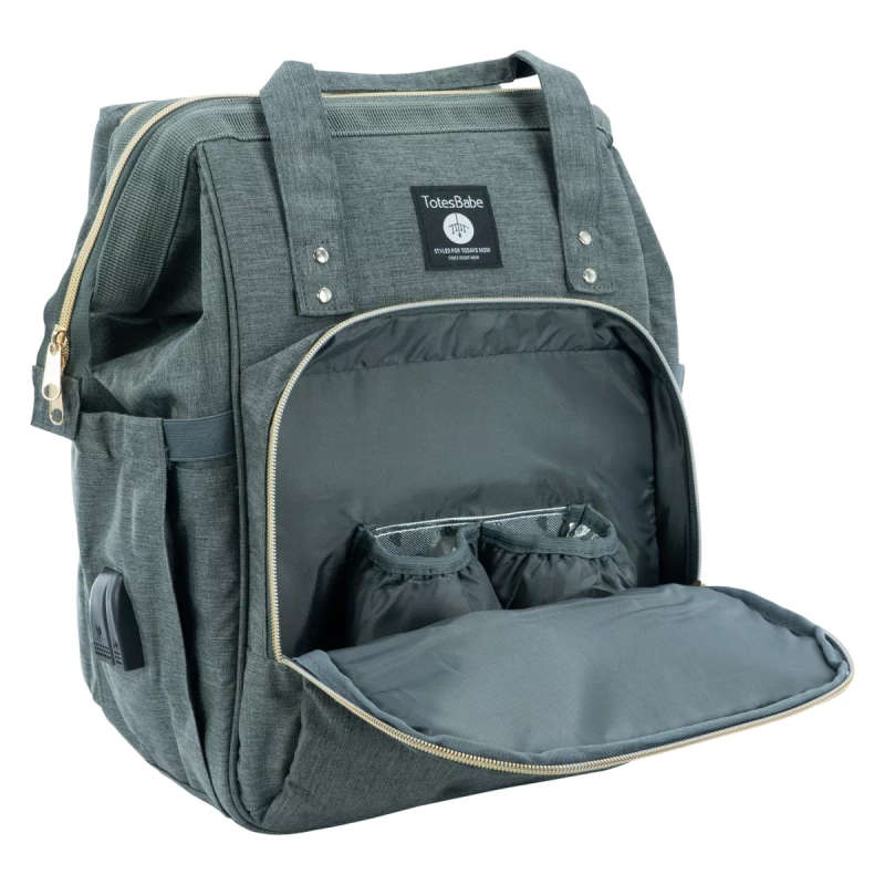 Totes Babe Alma Convertible Diaper Backpack Dark Grey