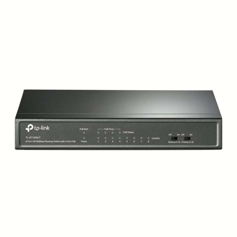 TP-Link TL-SF1008LP Network Switch Unmanaged Fast Ethernet (10/100) Power over (PoE) Black