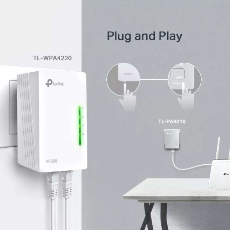 TP-Link TL-WPA4221 KIT AV600 Powerline Wi-Fi  KIT