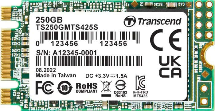 Transcend 425S M.2 250GB Serial ATA III 3D NAND Internal SSD