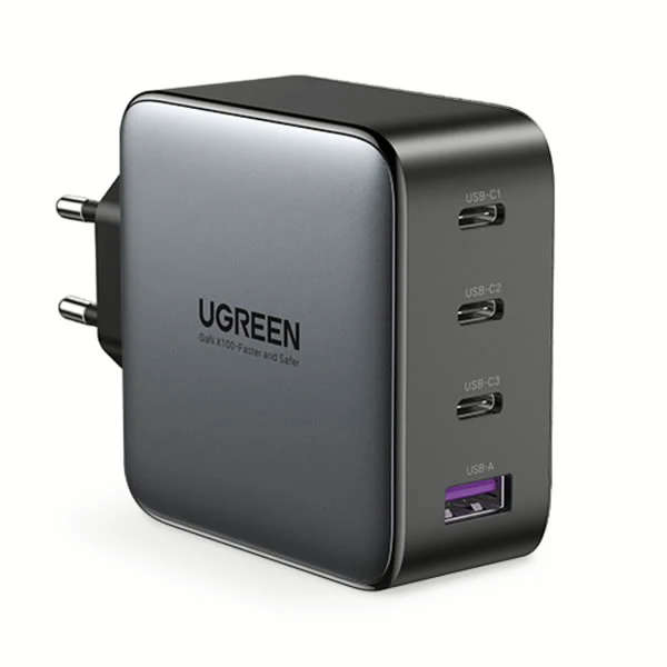 Ugreen 4 port gan 100W PD wall charger-Black