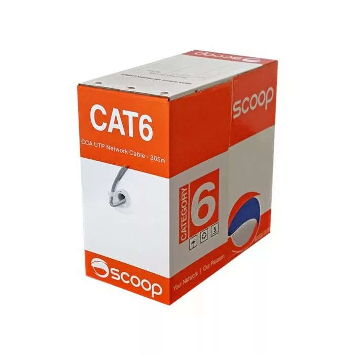 Scoop CAT6 CCA UTP Box Cable 305m Grey