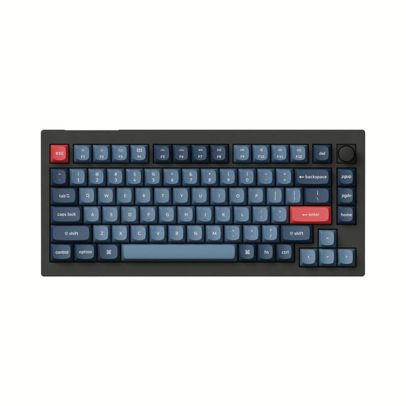 Keychron V1 Max QMK/VIA Wireless Custom Mechanical Keyboard | RED Switches - Black