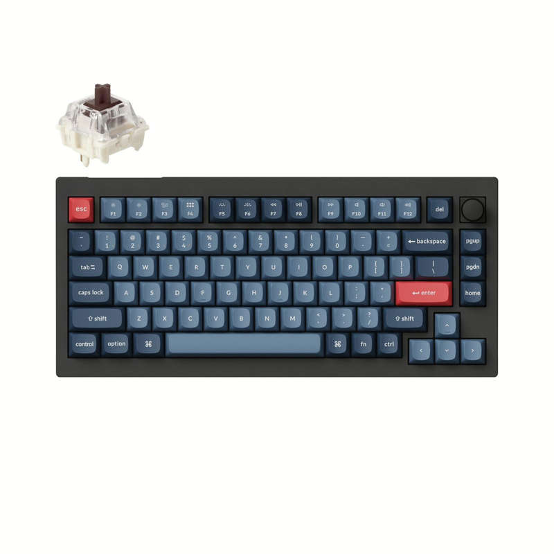 Keychron V1 Max QMK/VIA Wireless Custom Mechanical Keyboard | BROWN Switches  Black