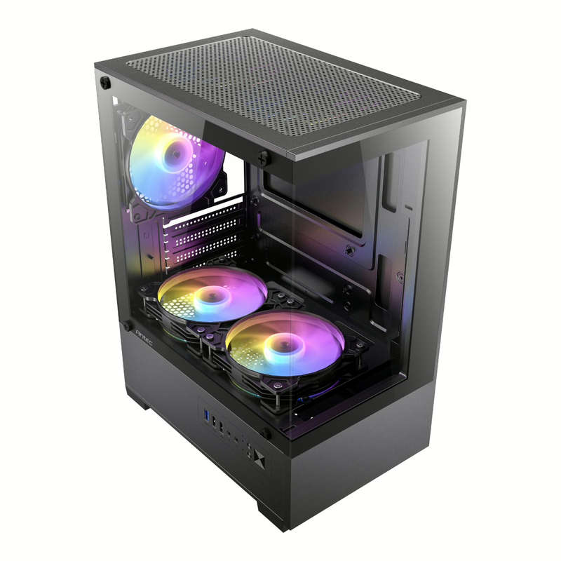 Antec VCX100M RGB Elite ATX, Micro-ATX, ITX Mini Tower Gaming Chassis  Black