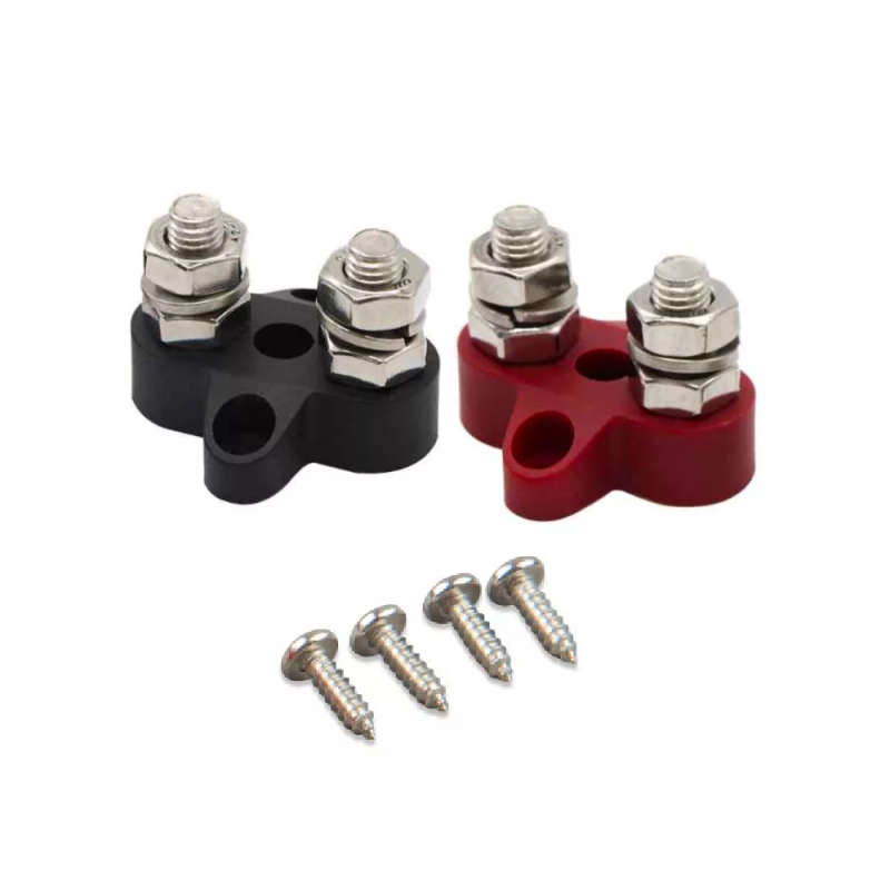 Dual Terminal Stud M8-linked set (1 red/1 black)