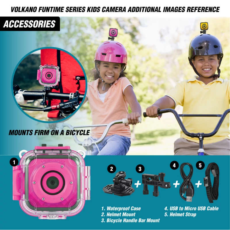 Volkano Kids Funtime series waterproof action camera - pink