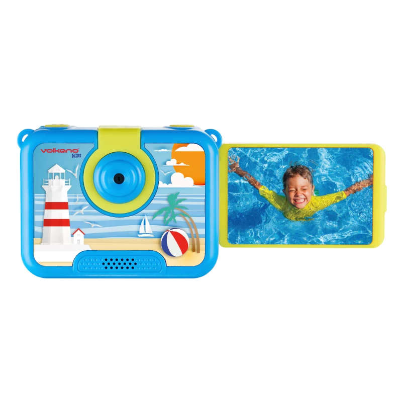 Volkano Kids Funtime 2.0 series Waterproof Camera with 180° Rotatable Screen - Blue