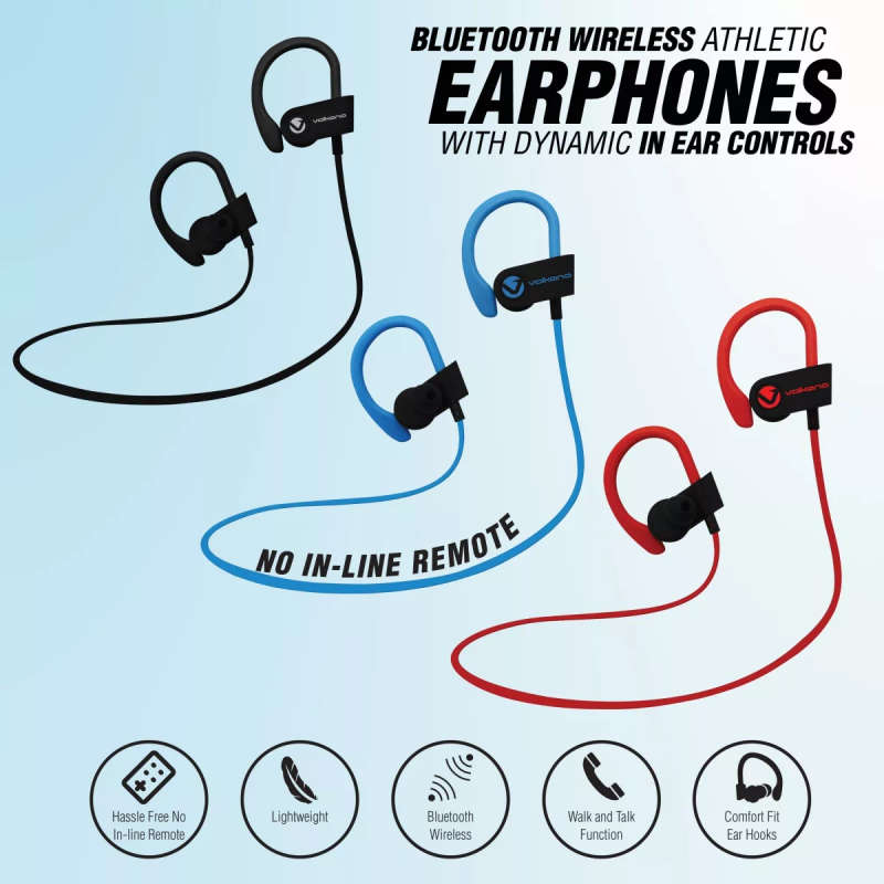 Volkano Race Series Bluetooth Sport Earhook Earphones Black