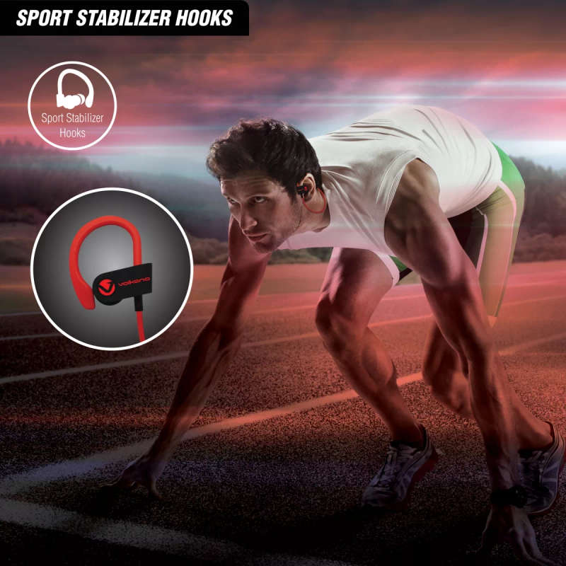 Volkano Race Series Bluetooth Sport Earhook Earphones Black