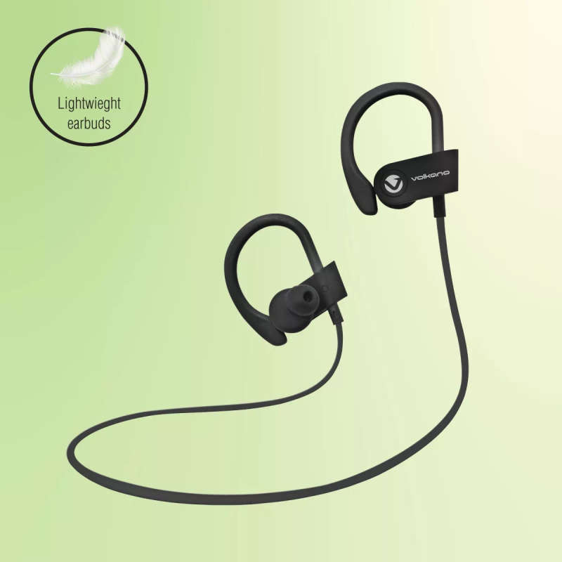 Volkano Race Series Bluetooth Sport Earhook Earphones Black