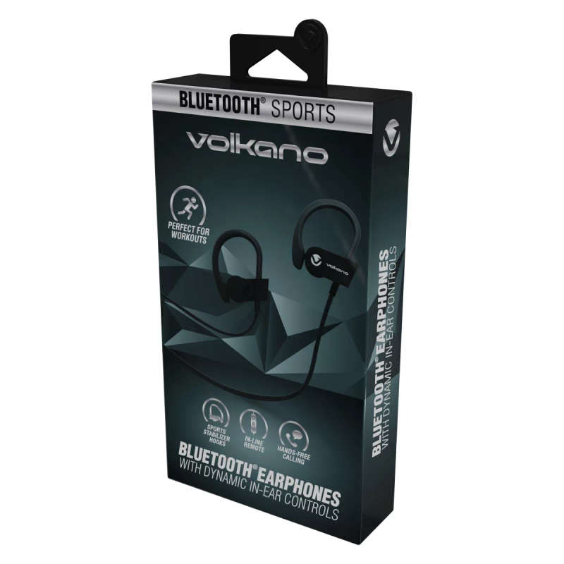 Volkano Race Series Bluetooth Sport Earhook Earphones Black