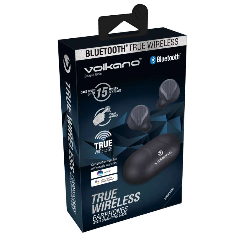 Volkano Scorpio Series TWS Bluetooth Earphones - Black