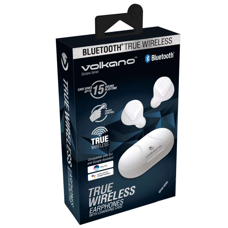 Volkano Scorpio Series TWS Earphones White 