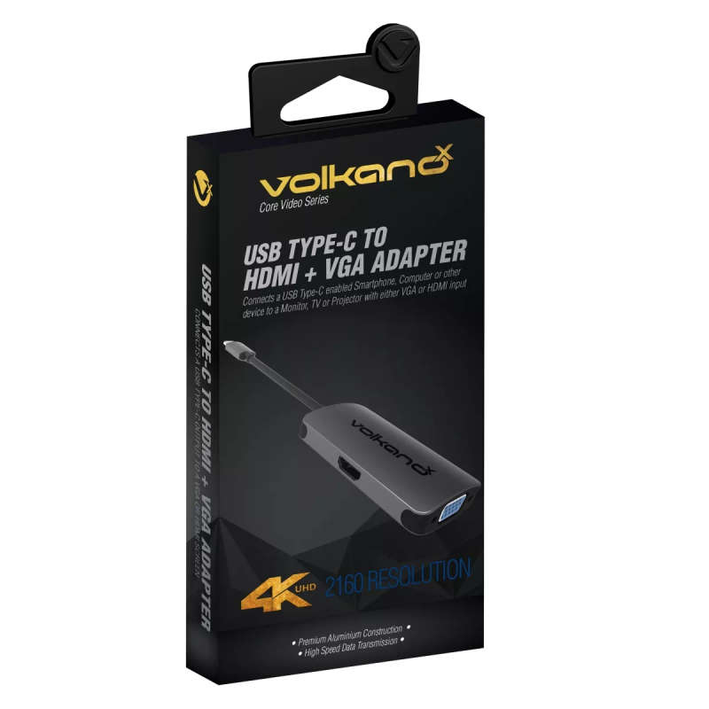 Volkano X Core Video Series USB Type C to HDMI & VGA