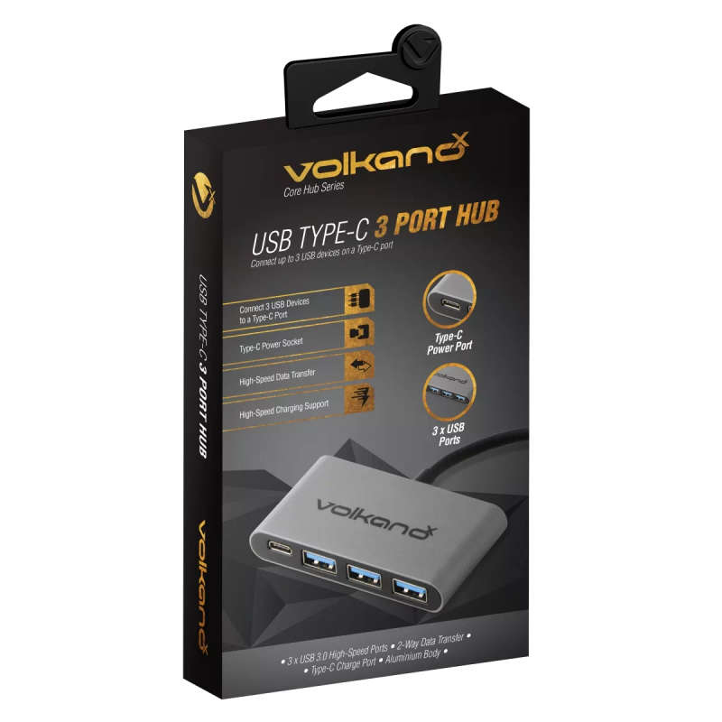 Volkano Core Hub Series 5-in-1 Type-C to USB 3.0 Hub