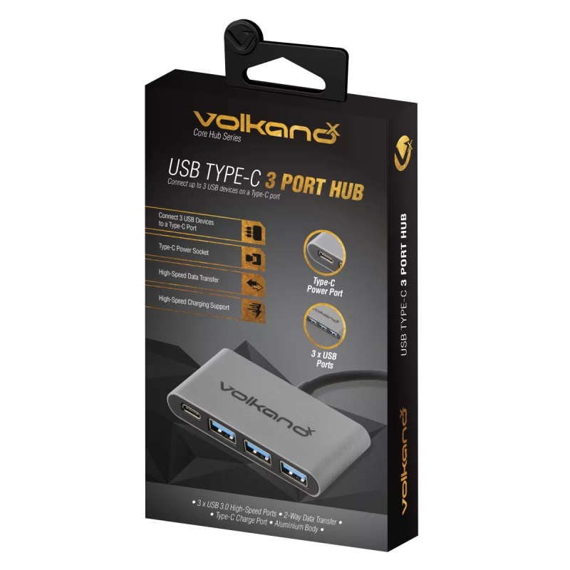 Volkano Core Hub Series 5-in-1 Type-C to USB 3.0 Hub