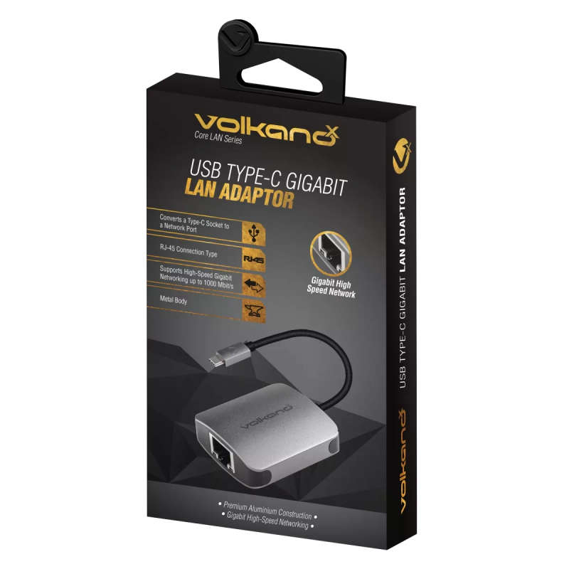 VolkanoX Core Lan Series USB Type-C to Gigabit LAN Adapter