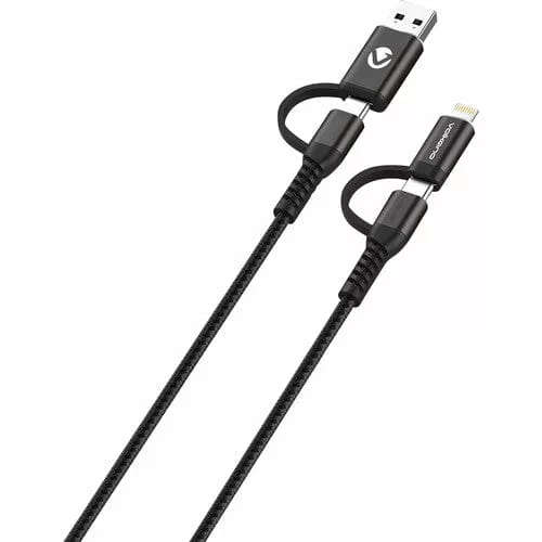 Volkano Weave Series 2-pack 4-in-1 Charge and Data Cable
