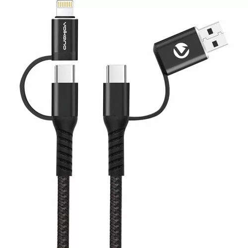 Volkano Weave Series 2-pack 4-in-1 Charge and Data Cable