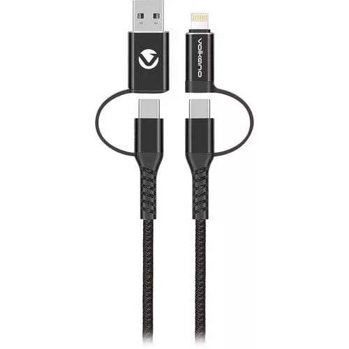 Volkano Weave Series 2-pack 4-in-1 Charge and Data Cable