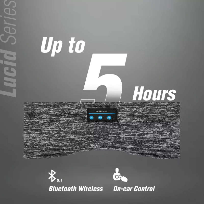 Volkano Lucid Series Bluetooth Headband Headphones - Grey