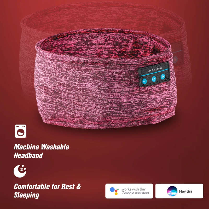 Volkano Lucid Series Bluetooth Headband Headphones - Red