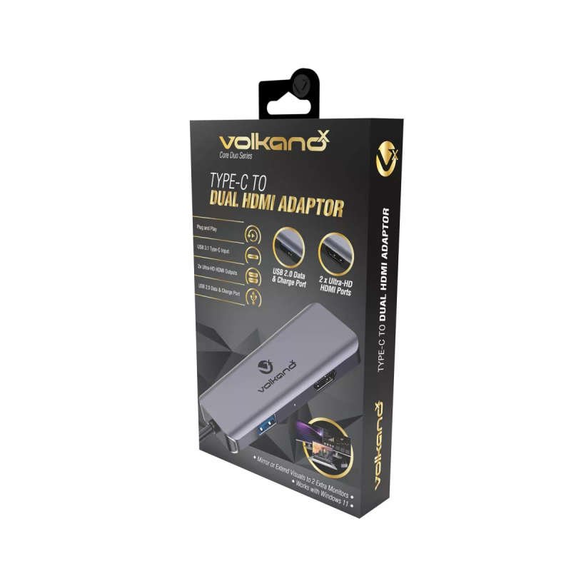 VolkanoX Core Duo Type-C to Dual HDMI Adapter