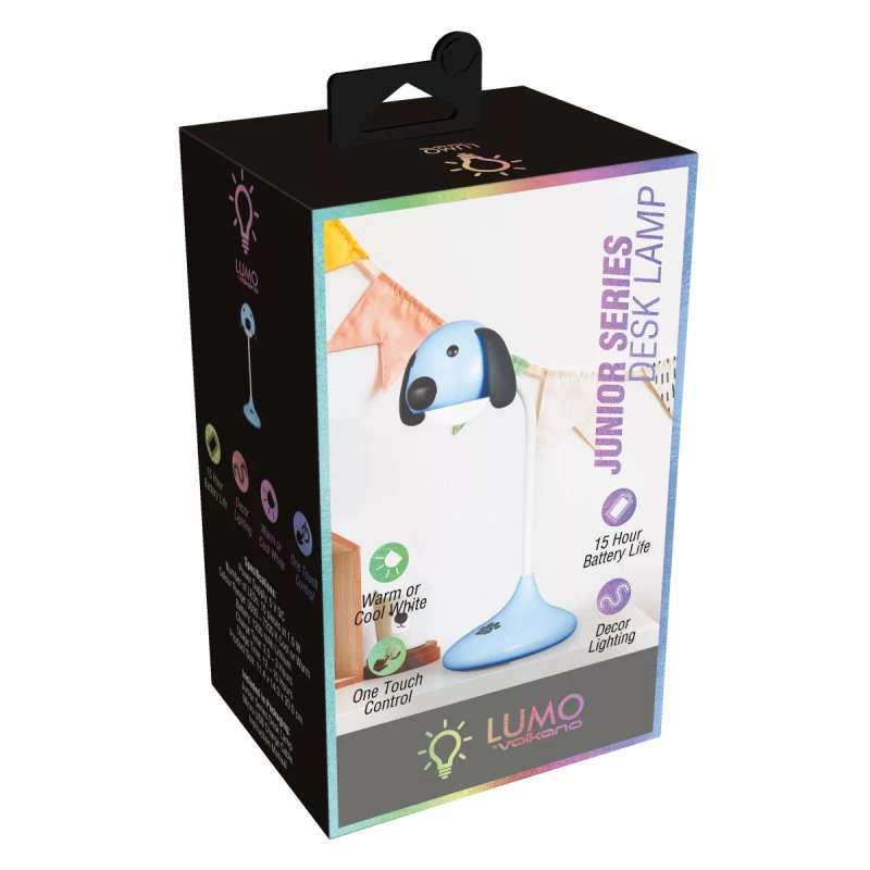 Volkano Lumo Neon Series LED Desk Lamp Blue Dog