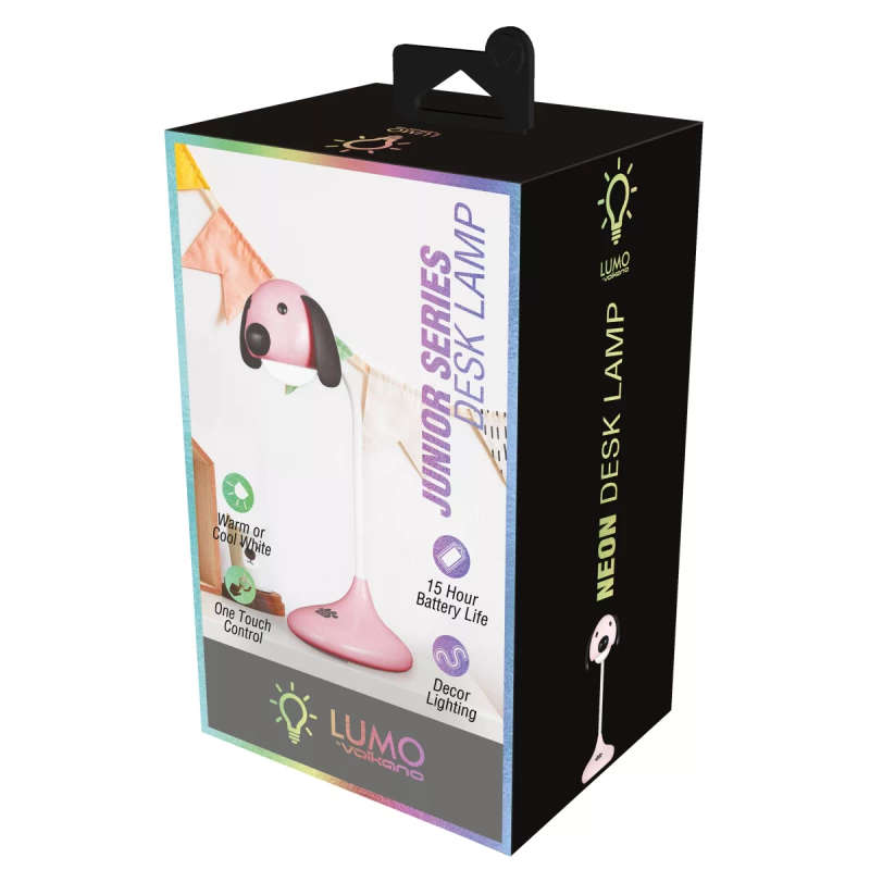 Volkano Lumo Neon Series LED Desk Lamp Pink Dog