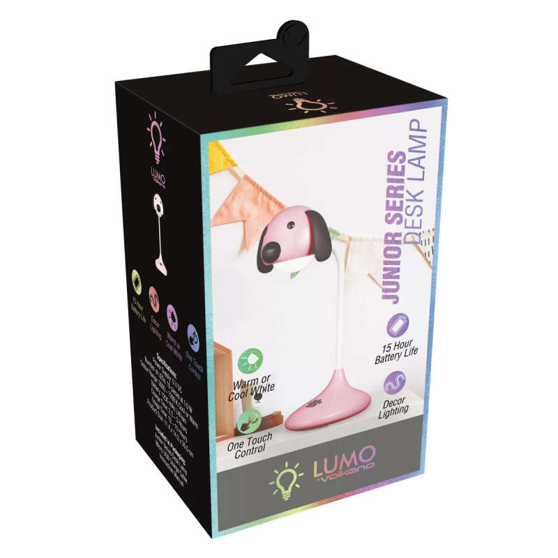 Volkano Lumo Neon Series LED Desk Lamp Pink Dog