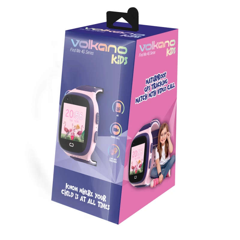 Volkano Find Me 4G Series GPS Tracking Watch with Camera Pink