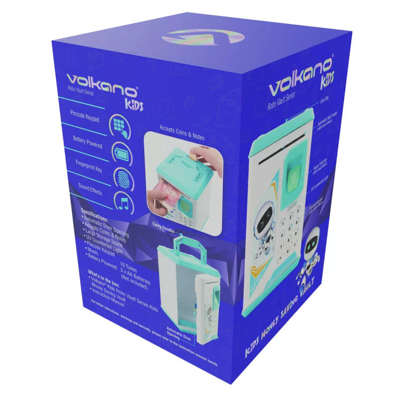 Volkano Kids Robo Vault Series Kids Money Saving Vault Blue