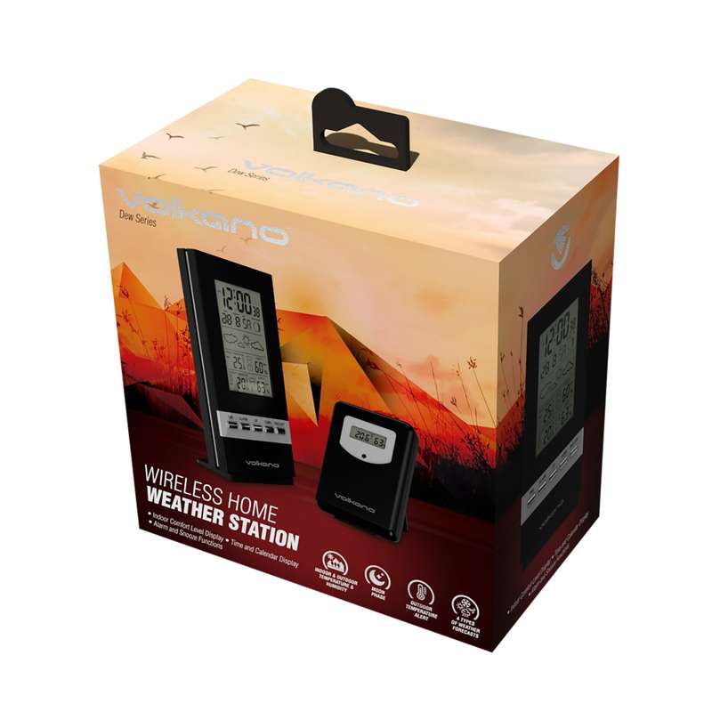 Volkano Dew Series Wireless Home Weather Station Black