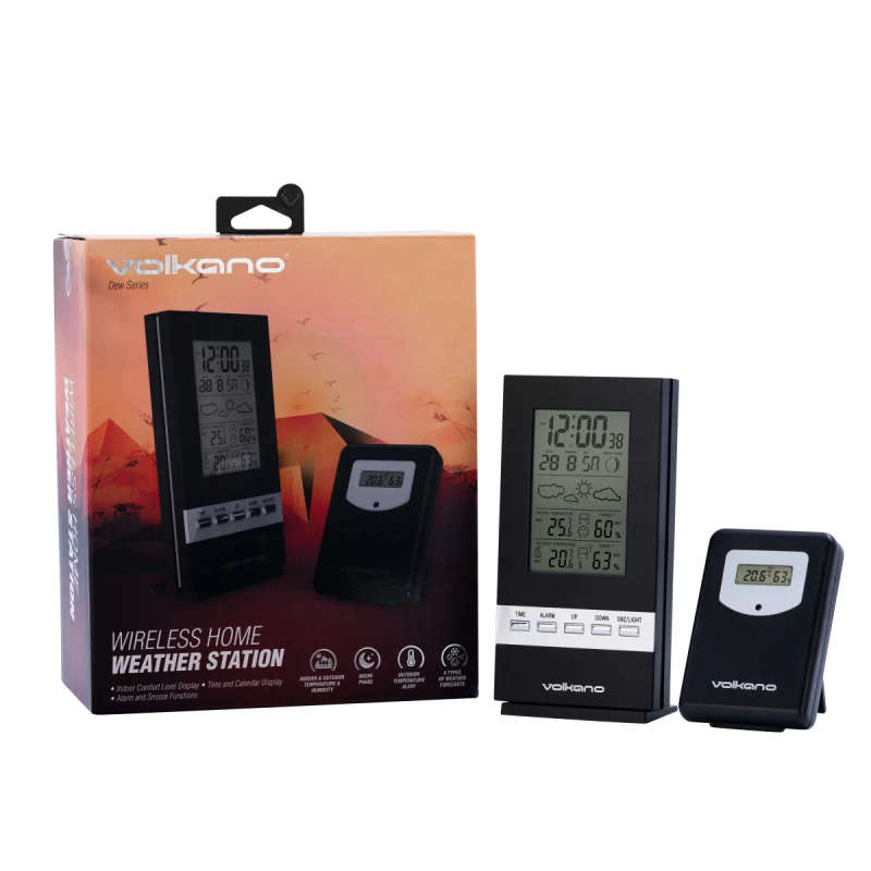 Volkano Dew Series Wireless Home Weather Station Black