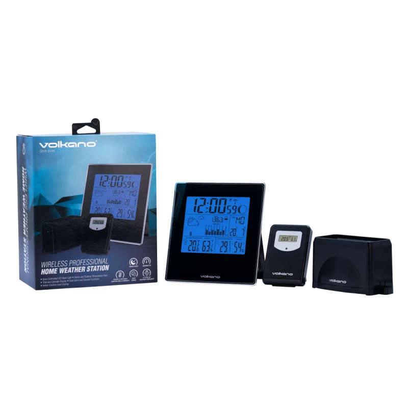 Volkano Storm Series Wireless Home Weather Station Black