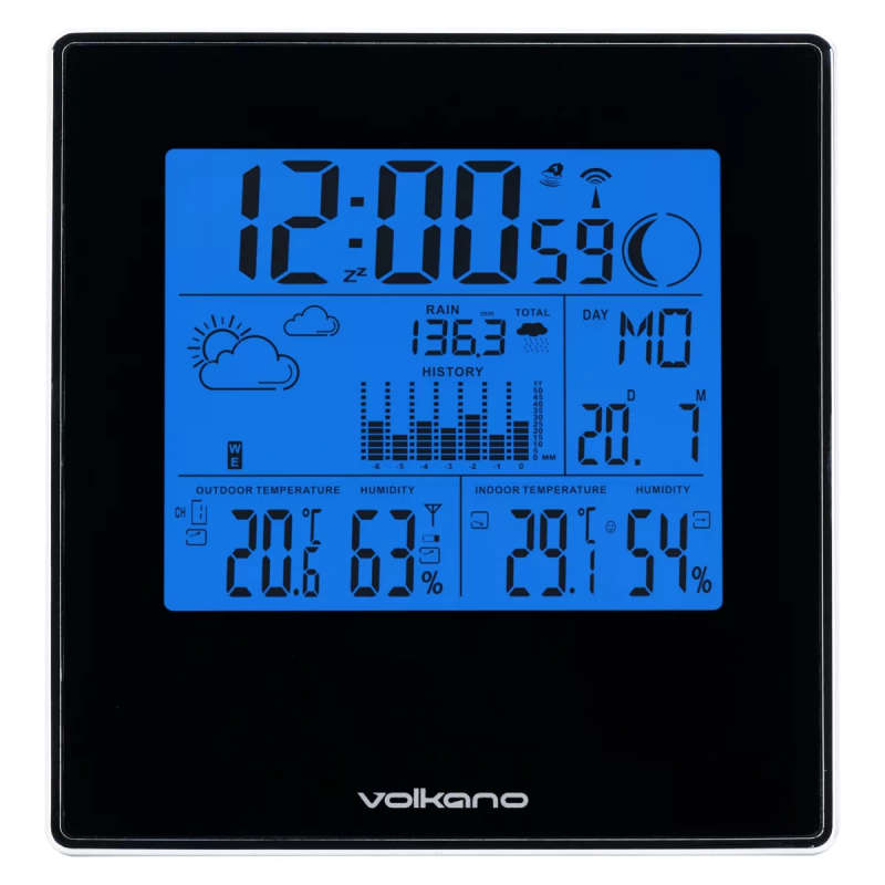 Volkano Storm Series Wireless Home Weather Station Black