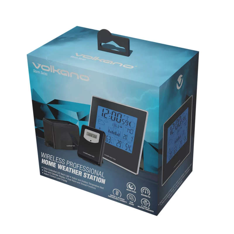 Volkano Storm Series Wireless Home Weather Station Black