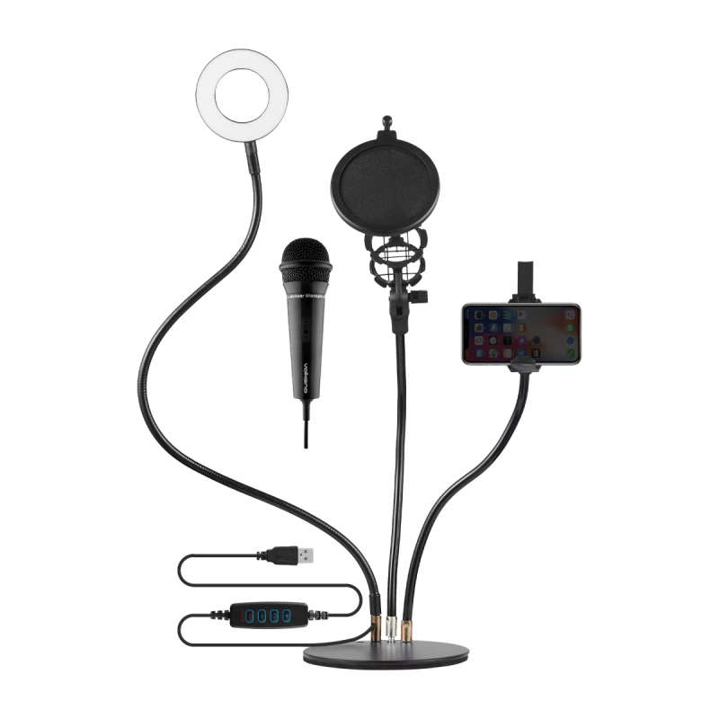 Volkano Insta Series Ring Light Desk Stand Vlogging Kit with Mic