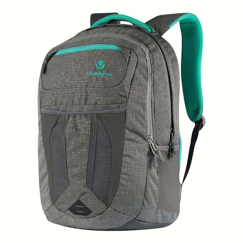 Volkano Crush Series 15.6-inch Notebook Backpack Grey Aqua
