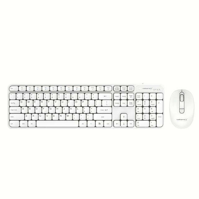 VolkanoX Garnet Series Wireless Keyboard and Mouse Combo White