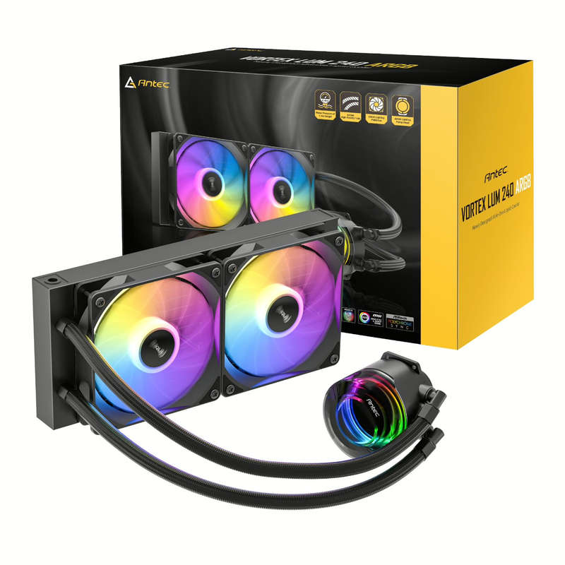 Antec VORTEX LUM 240 ARGB AIO CPU Liquid Cooler  Black