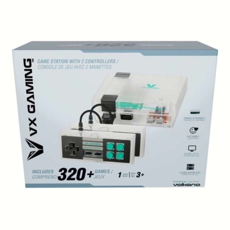 Volkano VX Gaming Classic 2.0 Series Game Station with 2 Controllers Clear